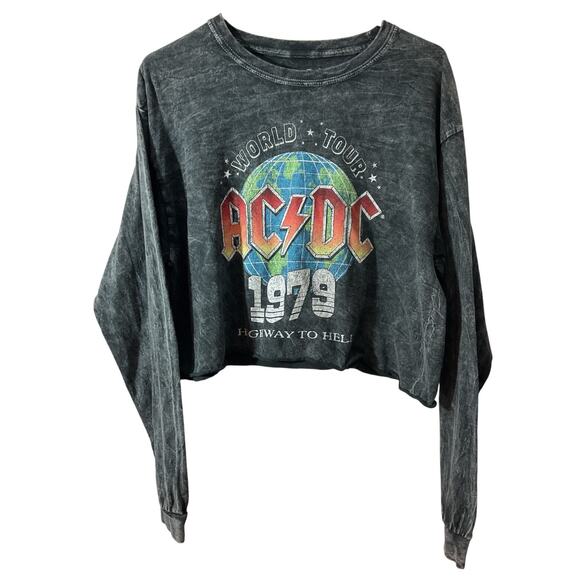 AC/DC 2021 World Tour 1979 Highway To Hell Crop Top Belly Shirt Womens M/L - Picture 1 of 7